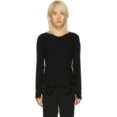 Stella Mccartney Black Knit Front Flare Sweater In 1000 Black