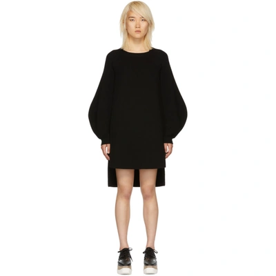 Stella Mccartney Black Voluminous Sleeve Knit Dress In 1000 Black