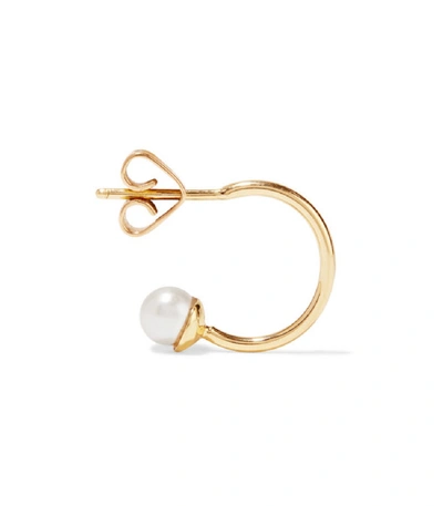 Ana Khouri Mirian 18-karat Gold Pearl Hoop Earring