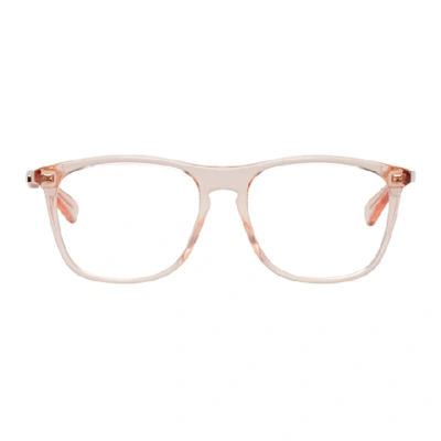 Gucci Pink Rectangular Glasses In 003/007 Tra