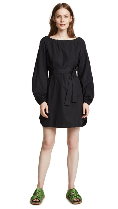 Jason Wu Grey Poplin Belted Dress In Black