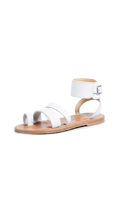 Kjacques Ares Toe Ring Slides In Pul Blanc