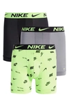 Nike 3-pack Dri-fit Essential Micro Boxer Briefs In Lime Blast
