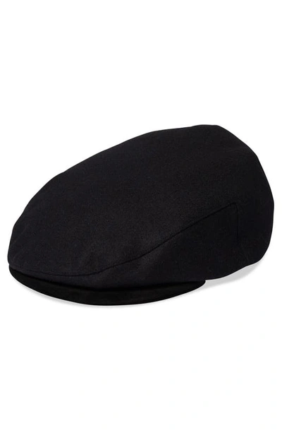 Brixton Hooligan Flat Cap In Black/ Black