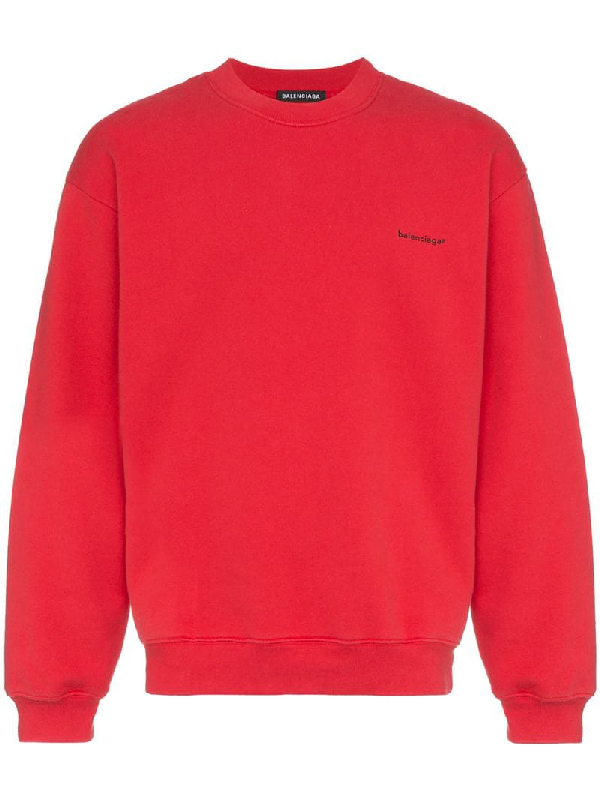 red balenciaga sweatshirt