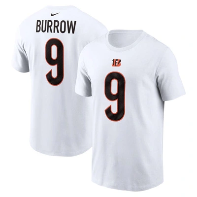 Nike Men's  Joe Burrow White Cincinnati Bengals Player Name And Number T-shirt