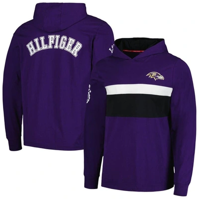 Tommy Hilfiger Purple Baltimore Ravens Morgan Long Sleeve Hoodie T-shirt