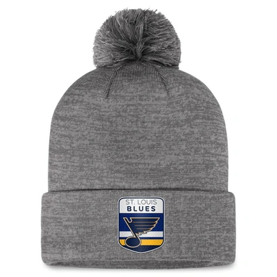Fanatics Branded  Gray St. Louis Blues Authentic Pro Home Ice Cuffed Knit Hat With Pom