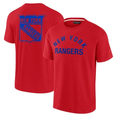 Fanatics Signature Unisex   Red New York Rangers Super Soft Short Sleeve T-shirt