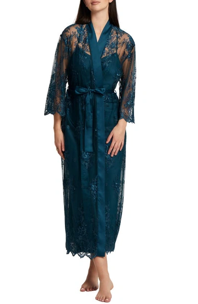 Rya Collection Darling Sheer Lace Dressing Gown In Celestial