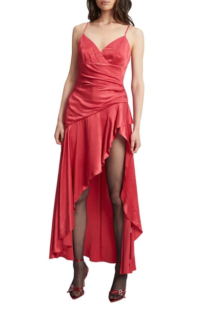 Bardot Sorella Ruffle Midi Dress In Red