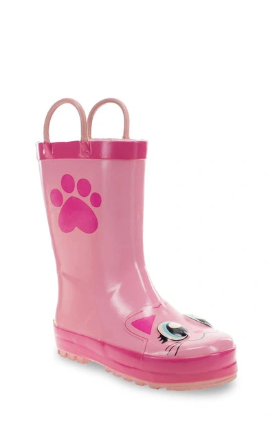 Western Chief Kids' Kitty Waterproof Rain Boot In Pink