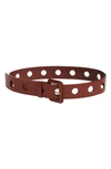 Nordstrom Eden Leather Buckle Belt In Brown