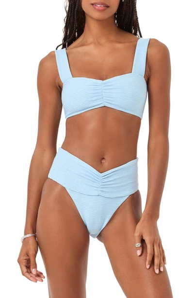 L*space Dani Ribbed Bikini Bottoms In Sky Blue