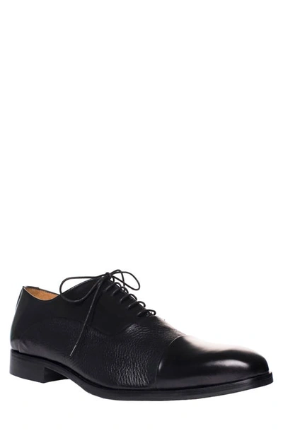 Ron White Edman Cap Toe Oxford In Black/ Black