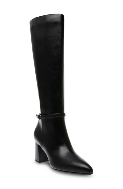 Anne Klein Brenice Knee High Boot In Black Smooth