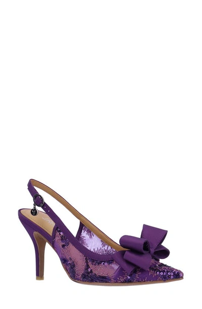J. Reneé Delori Slingback Pointed Toe Pump In Purple