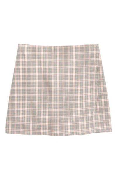 Nordstrom Kids' Plaid Woven Skort In Ivory Egret- Black Plaid