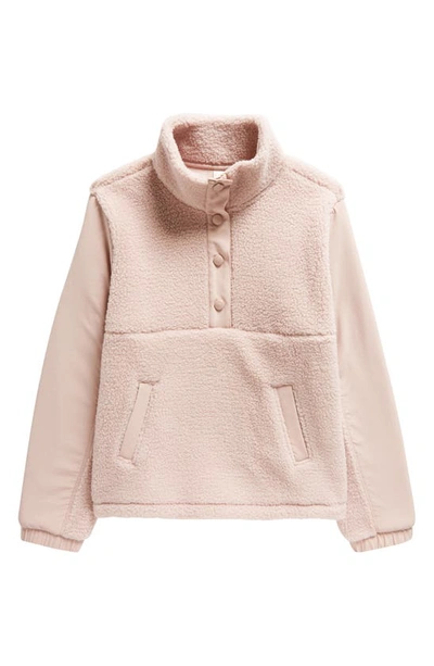 Zella Girl Kids' Fleece Pullover In Pink Adobe