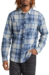 One Of These Days San Marcos Plaid Flannel Button-up Shirt In Blue
