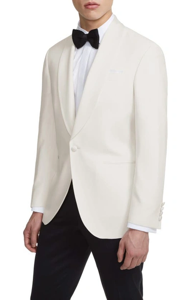 Jack Victor Ethan Trim Fit Solid Wool Dinner Jacket In Cream