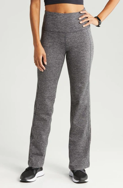 Zella Cozy Tech High Waist Straight Leg Leggings In Grey Shade Melange
