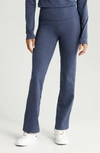 Zella Cozy Tech High Waist Straight Leg Leggings In Navy Sapphire Melange