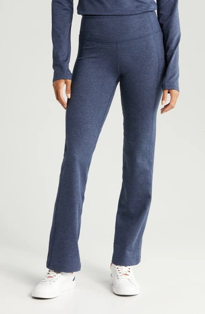 Zella Cozy Tech High Waist Straight Leg Leggings In Navy Sapphire Melange