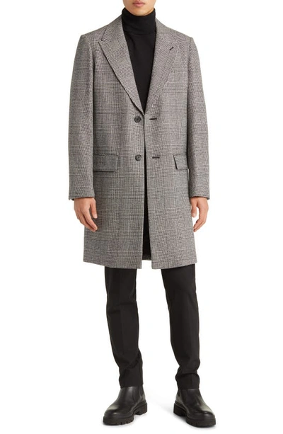 Ted Baker Pow Check Wool Coat In Grey