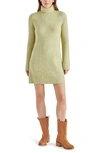 Steve Madden Abbie Long Sleeve Sweater Minidress In Green