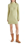 Steve Madden Abbie Long Sleeve Sweater Minidress In Elm