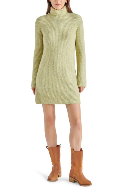 Steve Madden Abbie Long Sleeve Sweater Minidress In Green