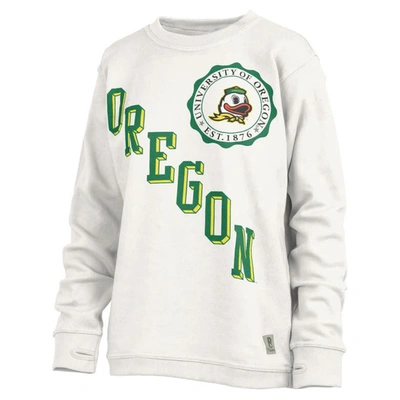 Pressbox White Oregon Ducks Shoreline Sundown Pullover Sweatshirt