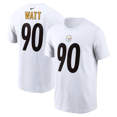 Nike T.j. Watt  White Pittsburgh Steelers  Player Name & Number T-shirt