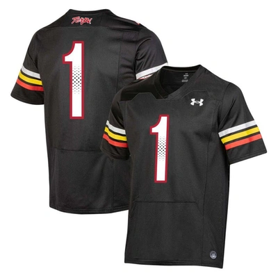 Under Armour Kids' Youth  #1 Black Maryland Terrapins Replica Football Jersey