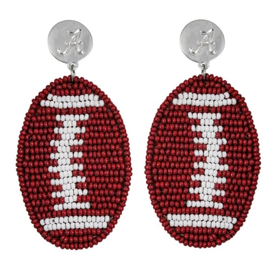 Emerson Street Alabama Crimson Tide Touchback Earrings In Silver