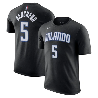 Nike Men's  Paolo Banchero Black Orlando Magic Icon 2022/23 Name And Number T-shirt