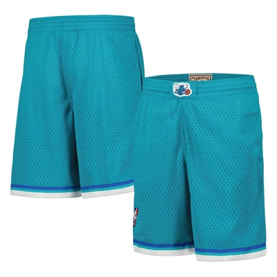 Mitchell & Ness Kids' Big Boys  Teal Charlotte Hornets Hardwood Classics Swingman Shorts