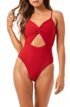 L*space Kyslee Twisted Cutout One-piece Swimsuit In Red