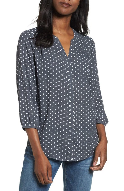 Nydj High-low Crepe Blouse In Diamond Peak