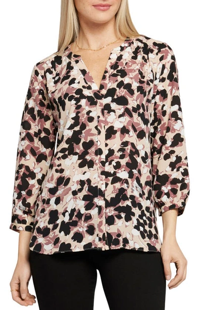 Nydj High-low Crepe Blouse In Ellendale