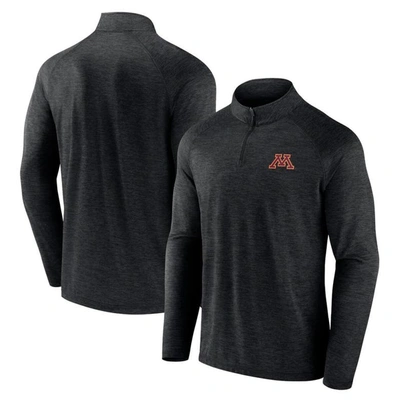 Fanatics Branded Charcoal Minnesota Golden Gophers Primary Logo Raglan Quarter-zip Top