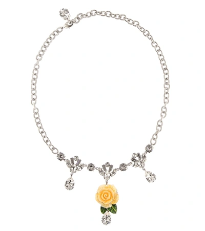 Dolce & Gabbana Crystal-embellished Necklace In Silver