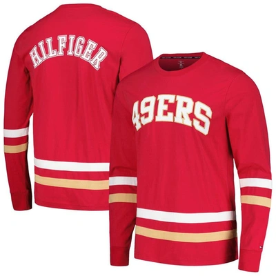 Tommy Hilfiger Men's  Red, Gold San Francisco 49ers Nolan Long Sleeve T-shirt In Red,gold