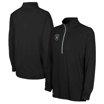 Outerstuff Black Las Vegas Raiders Combine Authentic Raglan Quarter-zip Top