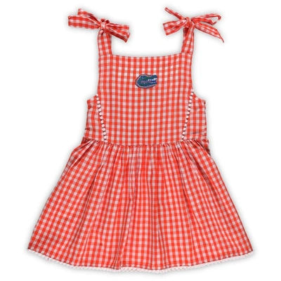 Garb Kids' Girls Toddler  Orange Florida Gators Teagan Gingham Sleeveless Dress