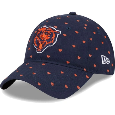 New Era Kids' Girls Preschool  Navy Chicago Bears Hearts 9twenty Adjustable Hat