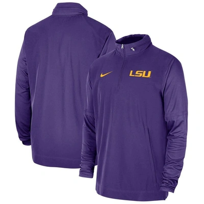 Nike Purple Lsu Tigers 2023 Coach Half-zip Hooded Jacket
