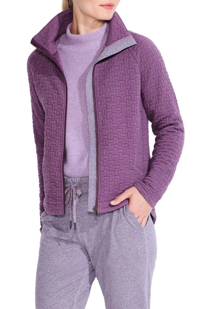 Nz Active By Nic+zoe All Year Quilt Double Knit Jacket In Plum