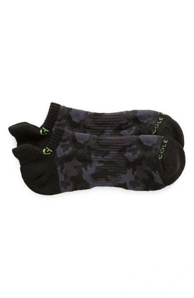 Cole Haan Camo No-show Performance Socks In Black